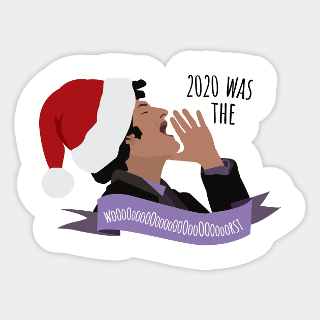 2020 is the worst Christmas Sticker by Cat Bone Design